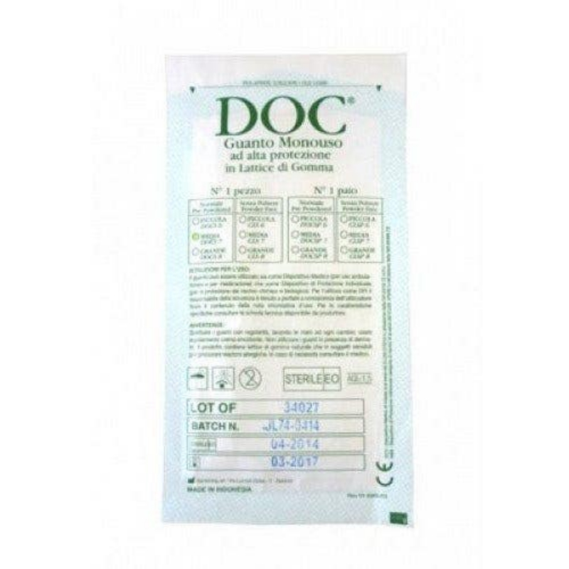 Doc - Guanti Monouso Plastica Sterile Confezione 1 Pezzo