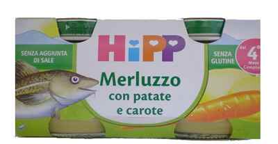 Hipp Omogeneizzato Merluzzo Con Patate Carote 2x80 G