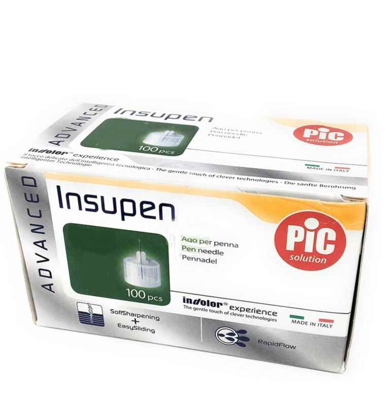 Pic Insupen Original 33G Aghi Penna per Insulina 4 mm 100 aghi